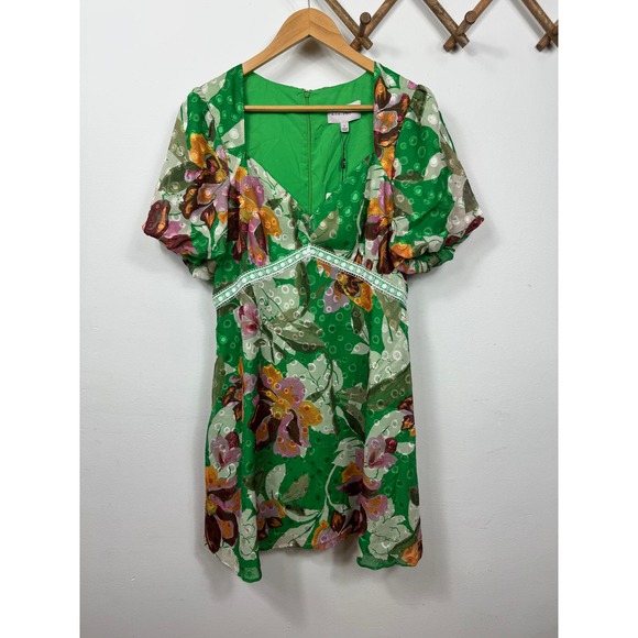 Adelyn Rae Vanessa Floral Jacquard Minidress Size L - Picture 3 of 10